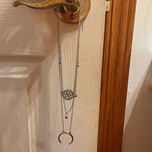Tri layered necklace and earring set